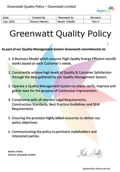 Greenwatt Quality Policy